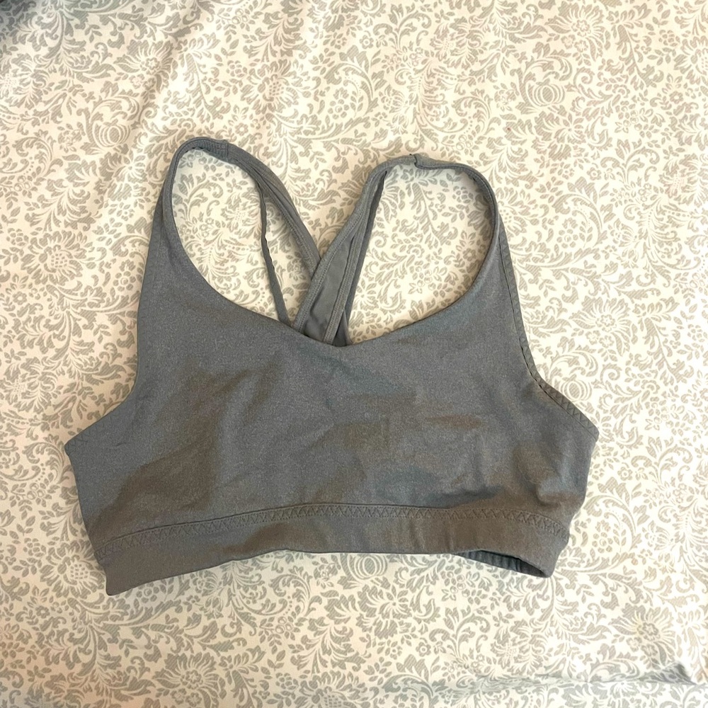 ❌SOLD❌ Athleta gray racer back cross back sports bra size small